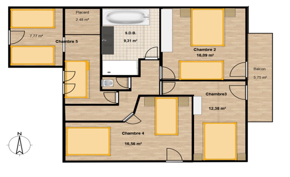 Plan chalet 1er étage
